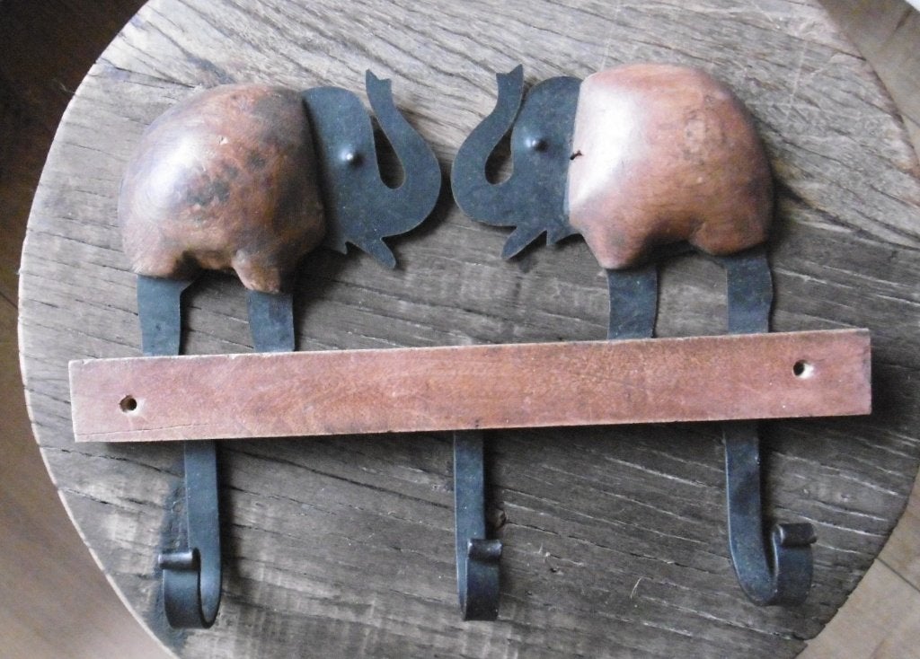 Kapstok met Olifanten, Huis en Inrichting, Wandkapstok, Ophalen of Verzenden, Zo goed als nieuw, Minder dan 100 cm