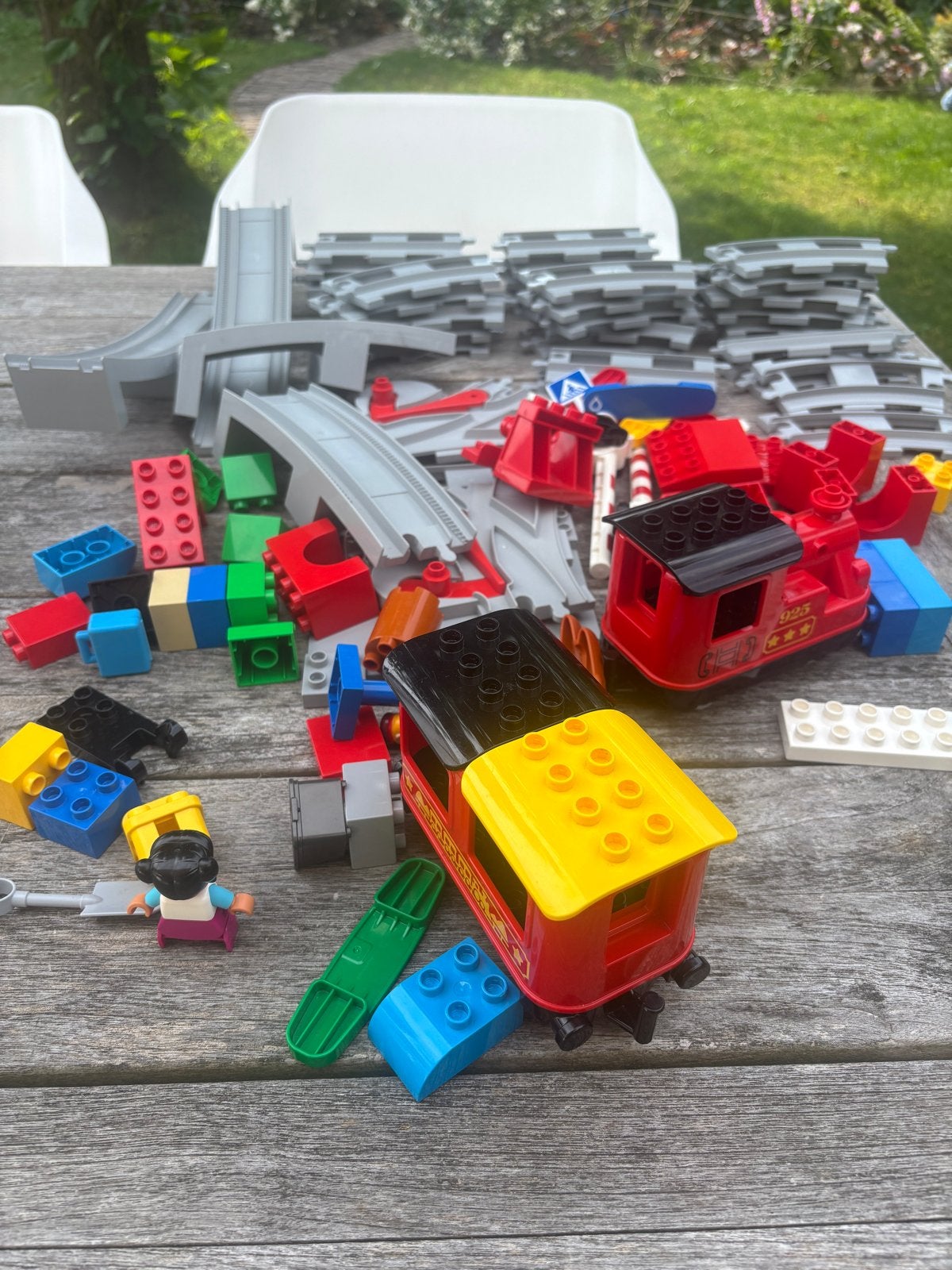Lego Duplo Stoomtrein 10874 met extra rails, Kinderen en Baby's, Speelgoed | Duplo en Lego, Gebruikt, Lego, Ophalen of Verzenden