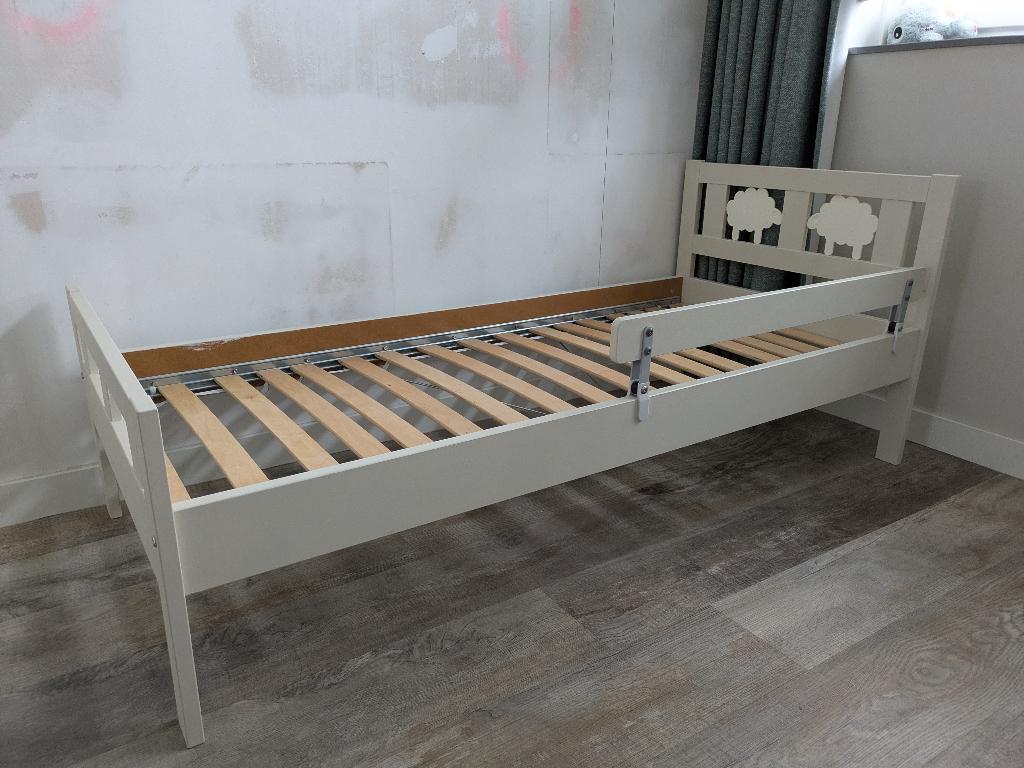 Ikea Kritter peuterbed incl. lattenbodem en uitvalbeschermer, Ophalen, Gebruikt, 70 tot 85 cm, 140 tot 160 cm