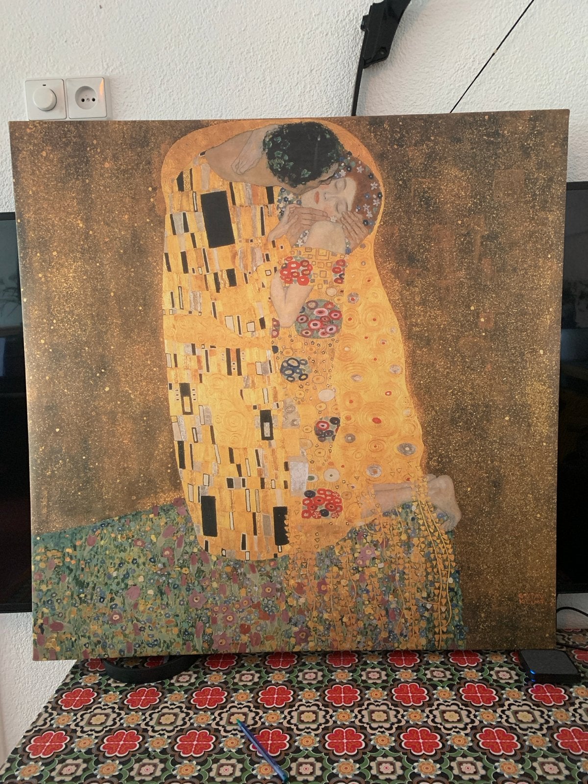 Gustav Klimt - De Kus Canvas Print 90x90, Ophalen of Verzenden