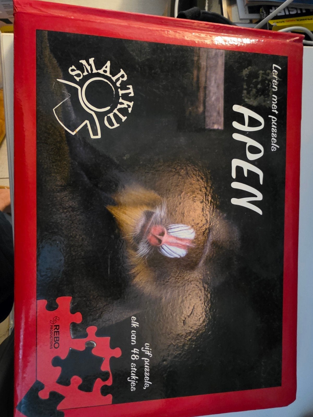 Smartkid Apen Puzzelboek - 5 puzzels van 48 stukjes, Hobby en Vrije tijd, Denksport en Puzzels, Ophalen of Verzenden, Minder dan 500 stukjes