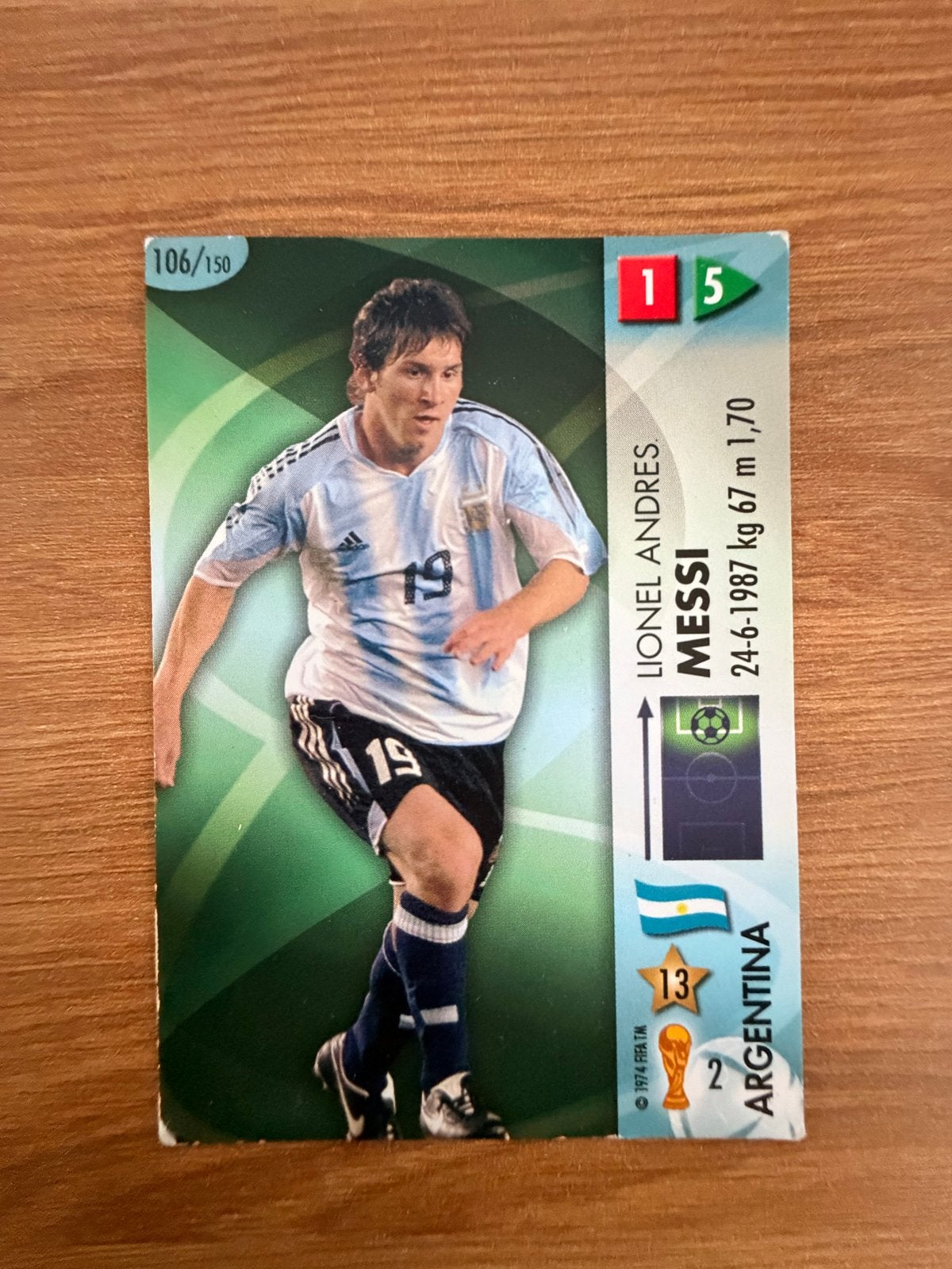 Lionel Messi Panini WK 2006 #106/150 - Vroege Messi kaart, Ophalen of Verzenden, Gebruikt, Buitenlandse clubs, Spelerskaart