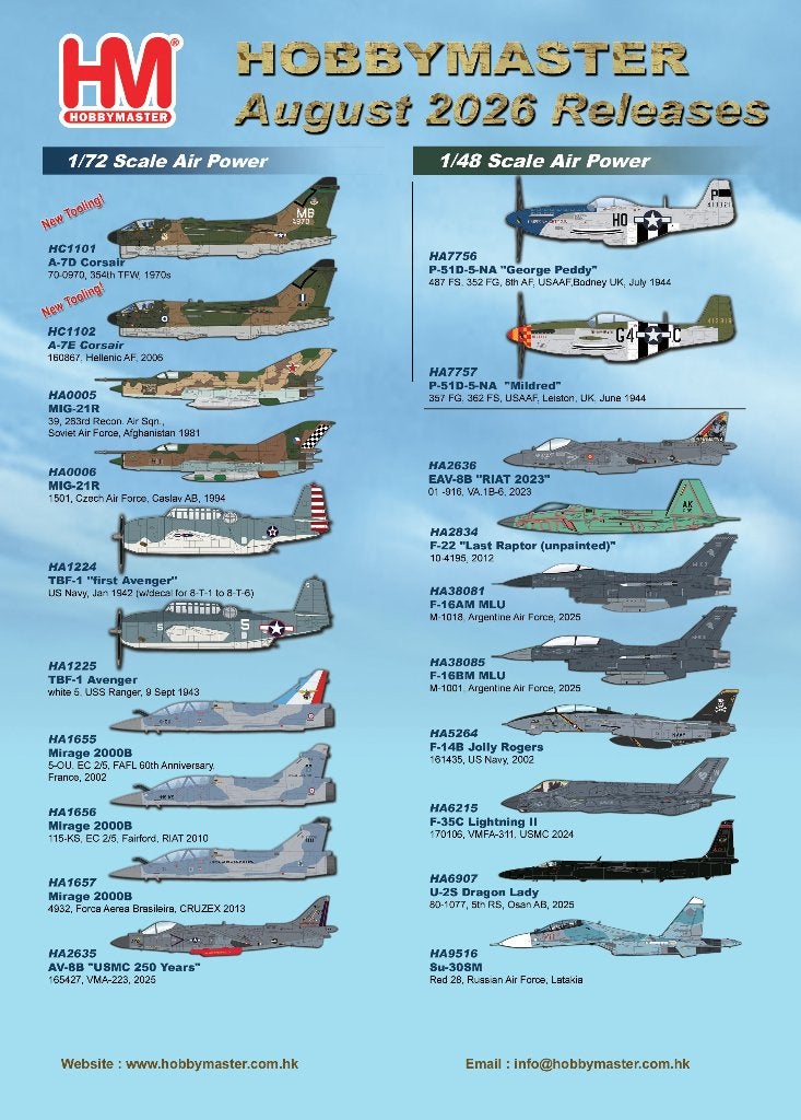Hobbymaster september 2026 pre-order zonder vooruitbetaling!, Verzamelen, Verzenden, Nieuw, Military-Models VJ Mendelssohnstraße 29 info@military-models-vj.de