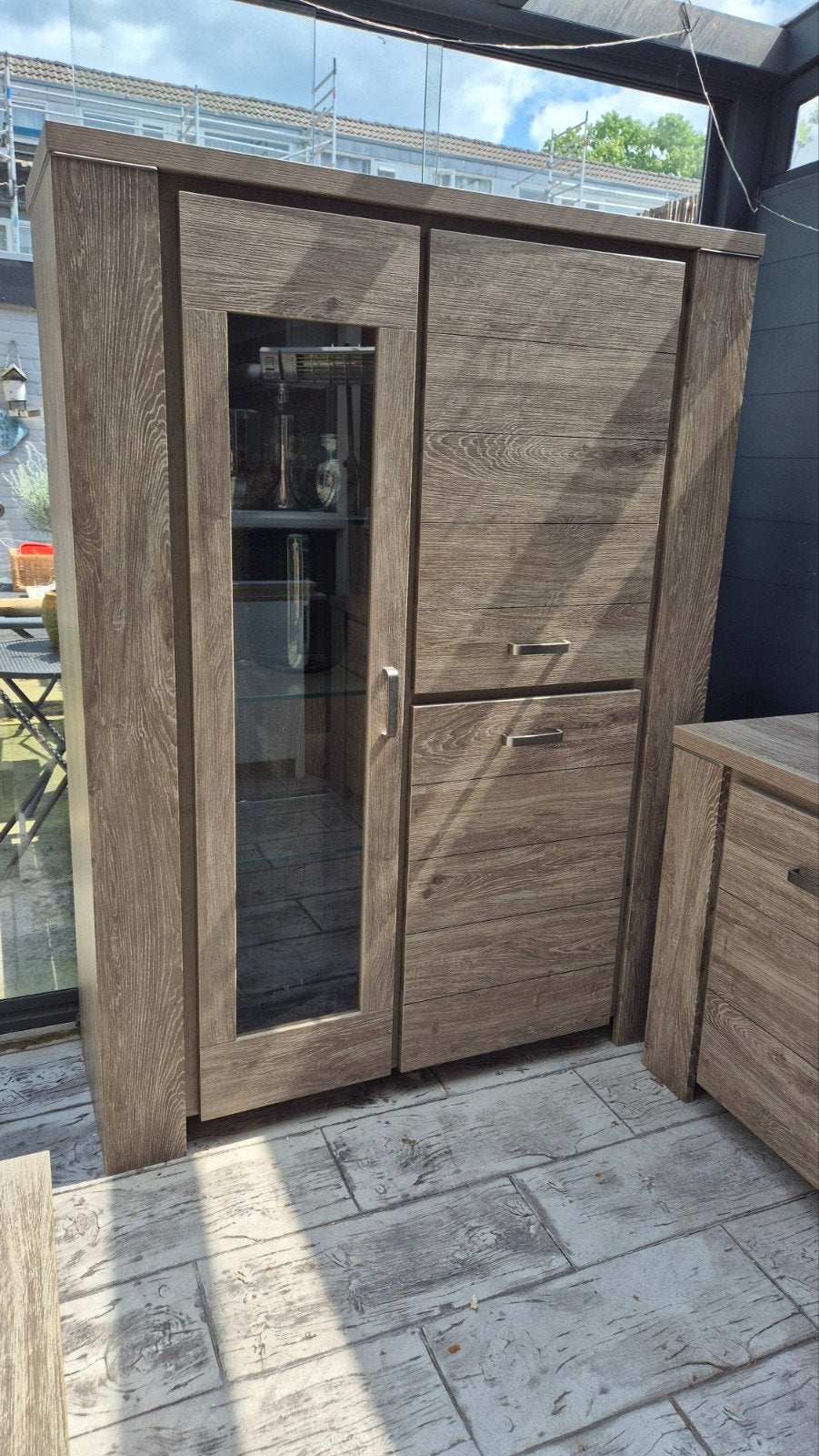 Buffetkast/vitrinekast 132x43x176 cm - Goede staat, 100 tot 150 cm, Glas, Ophalen of Verzenden, 150 tot 200 cm