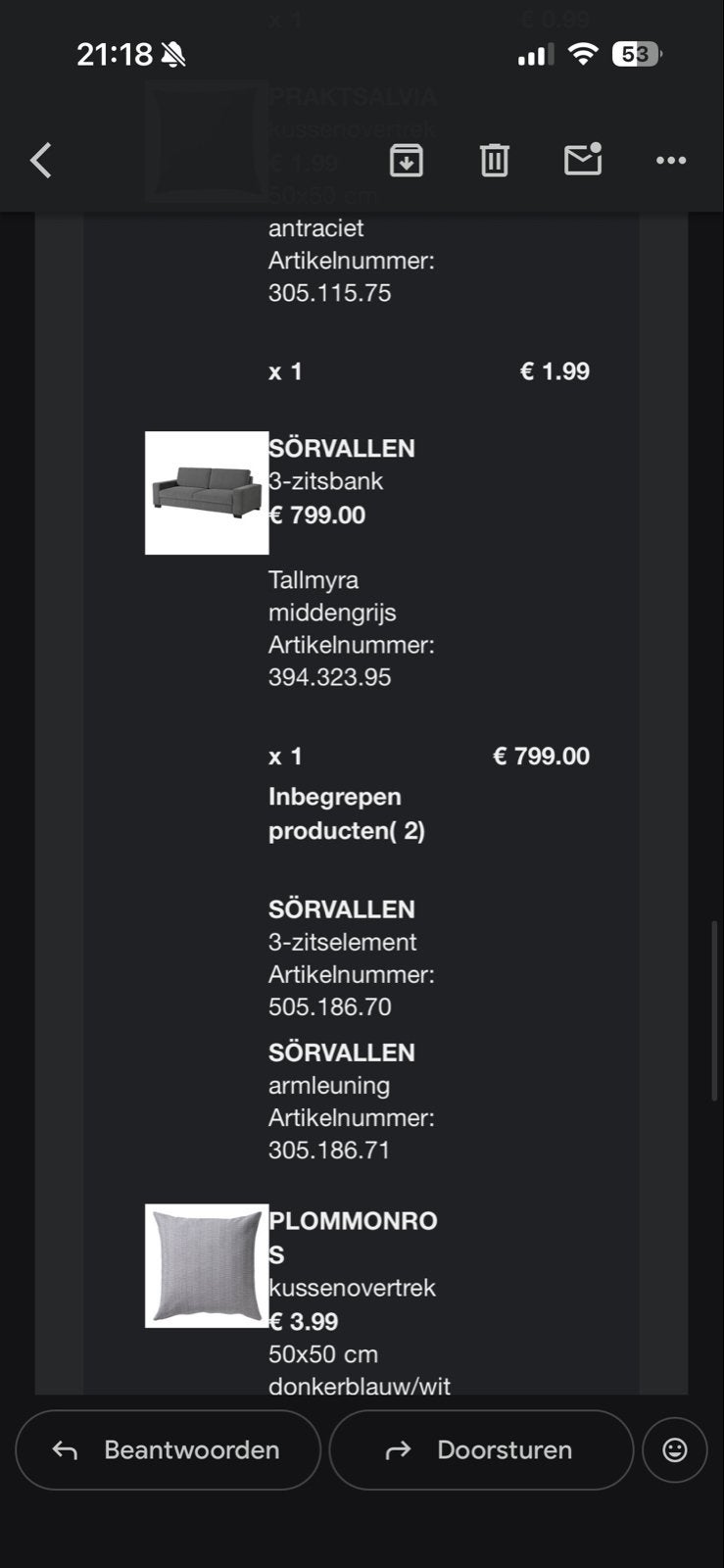 IKEA Sörvallen 3-zitsbank - Grijs, comfortabel en stijlvol, Ophalen, Gebruikt, 100 tot 125 cm, Driepersoons