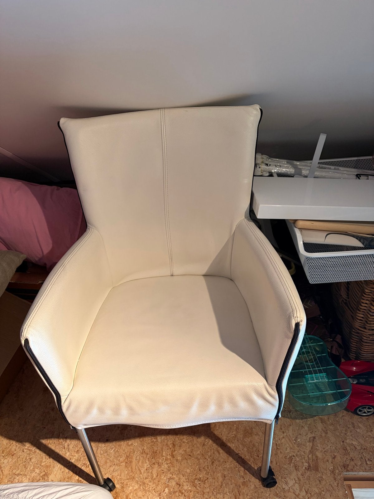 Mooie witte stoel, Ophalen, Gebruikt, Wit, Leer