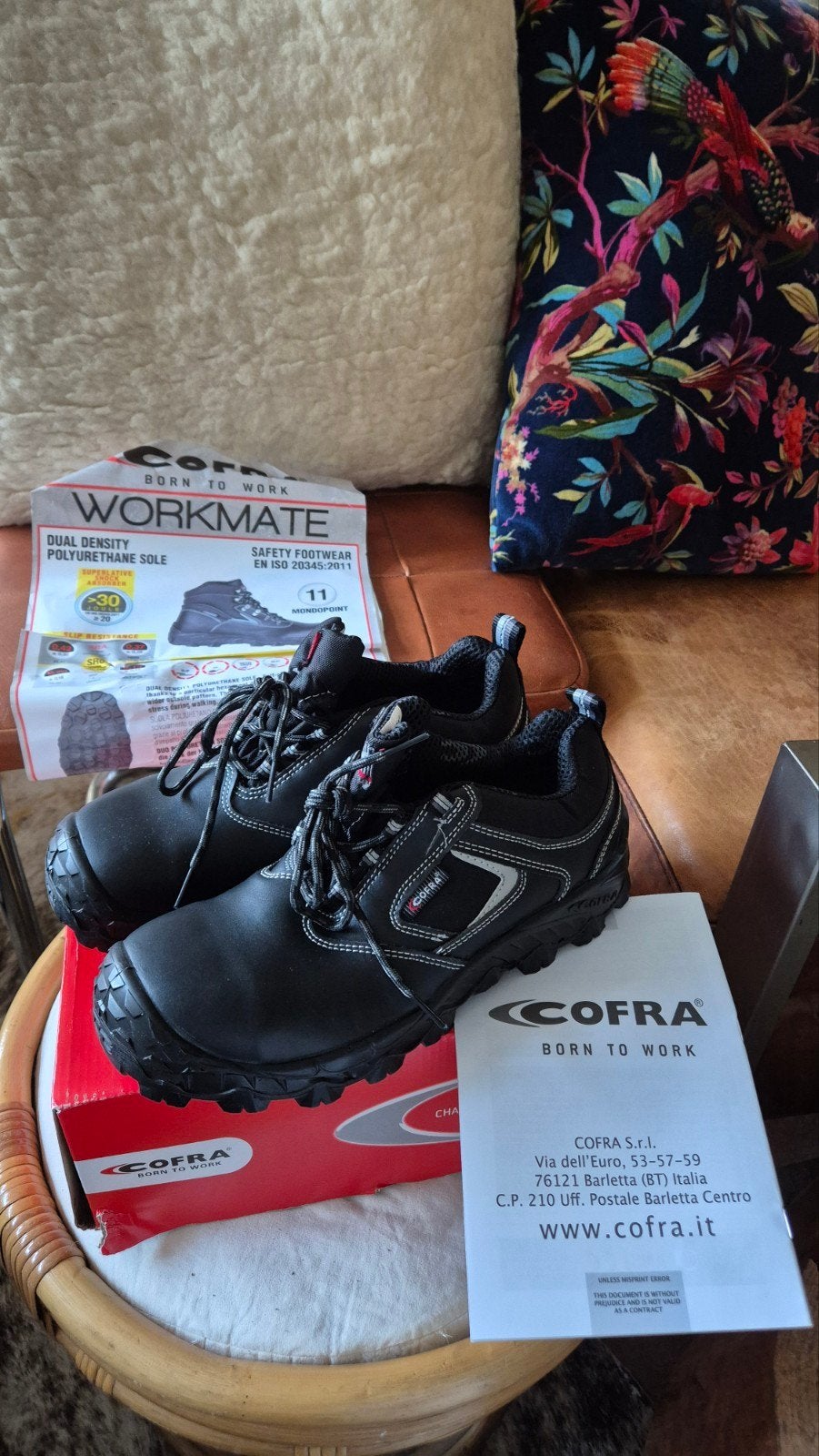 Cofra veiligheid werkschoenen mt 40 zwart nieuw in doos leer, Ophalen of Verzenden, Nieuw