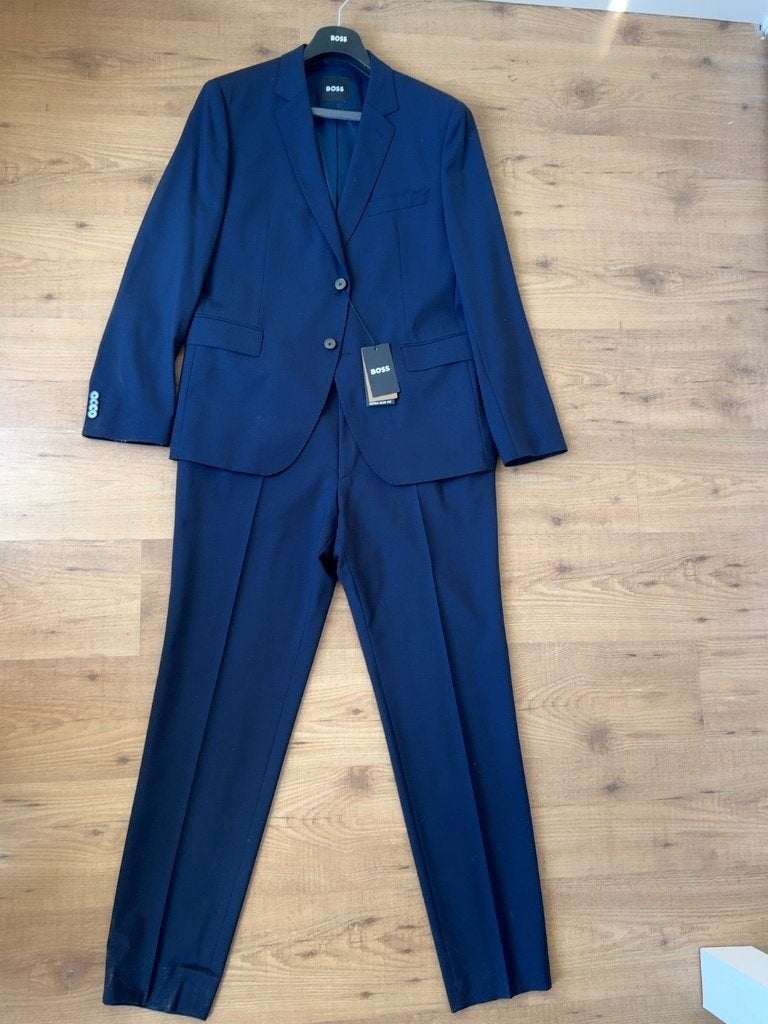 BOSS pak donkerblauw maat 56 Extra Slim Fit Marzotto, BOSS, Blauw, Maat 56/58 (XL), Ophalen of Verzenden