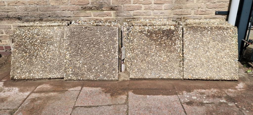 Zware grindtegels, 50x50cm 5cm dik, Ophalen, Gebruikt, 10 m² of meer, Grind