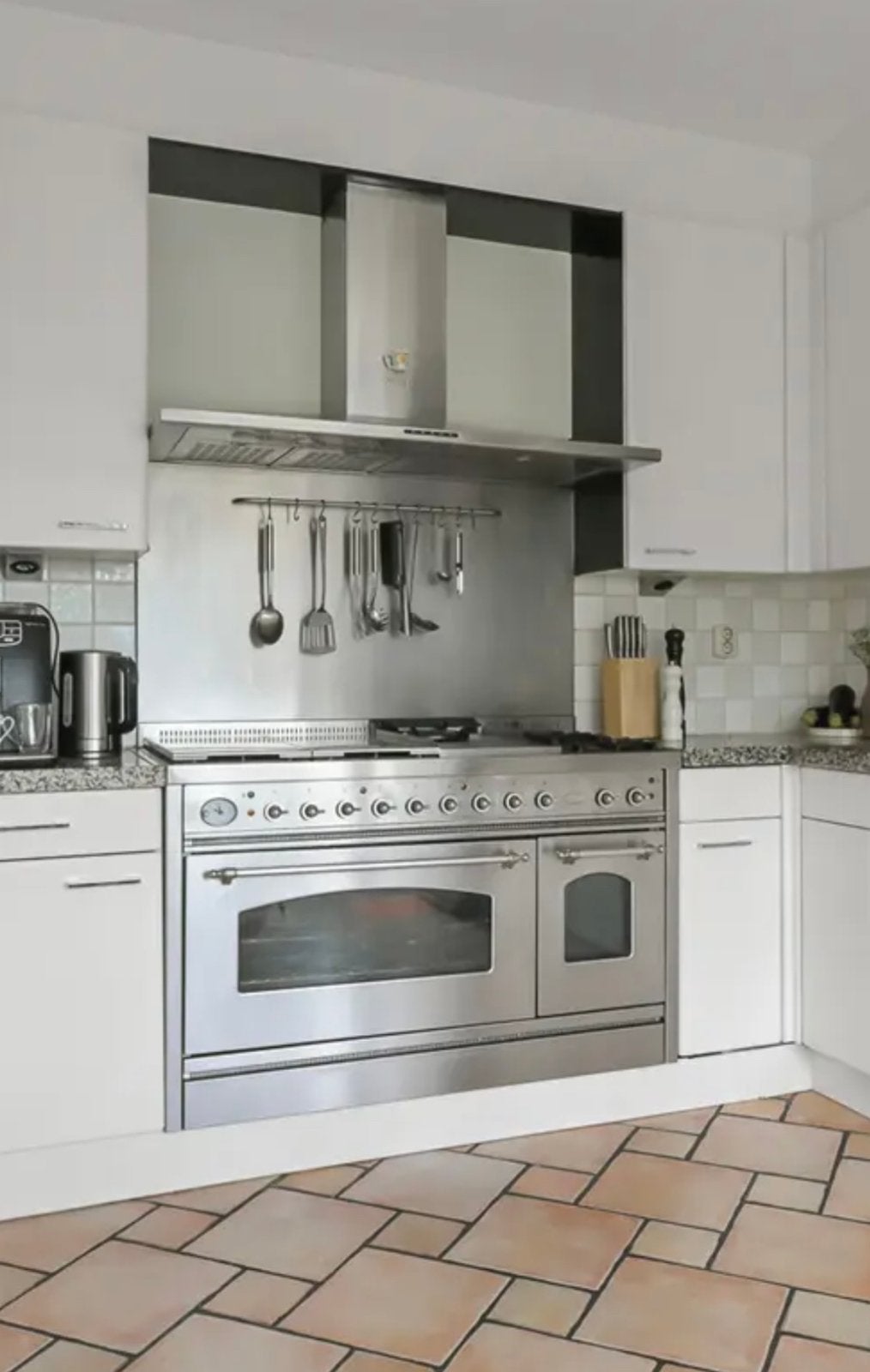 Boretti RVS Fornuis (120 cm) – 6 Gaspitten + Fry-Top, Ophalen, Gebruikt, 60 cm of meer, Gas