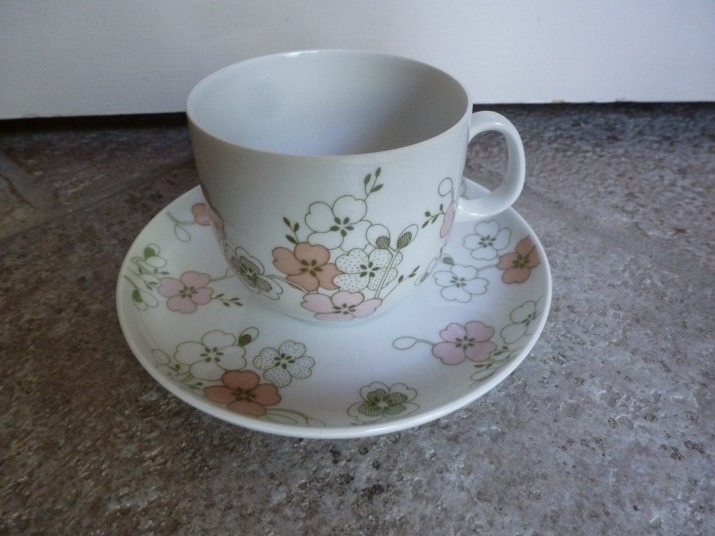 Vintage kop en schotel Brasilia van Arzberg, Arzberg, Vintage, Ophalen of Verzenden, Zo goed als nieuw