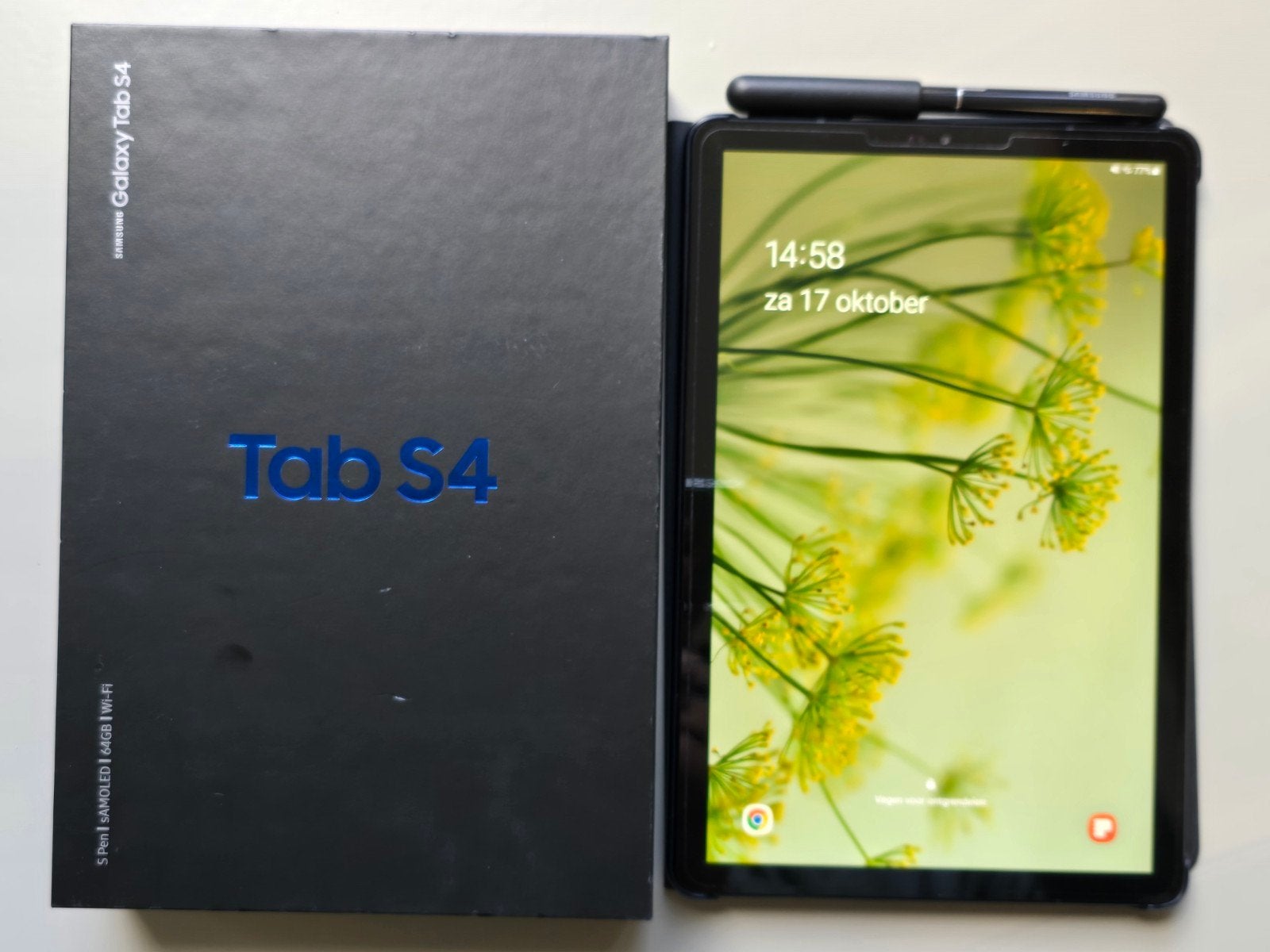 Samsung Galaxy Tab S4 64GB Wi-Fi met S Pen en Book Cover, Computers en Software, 10 inch, Ophalen of Verzenden, Zo goed als nieuw