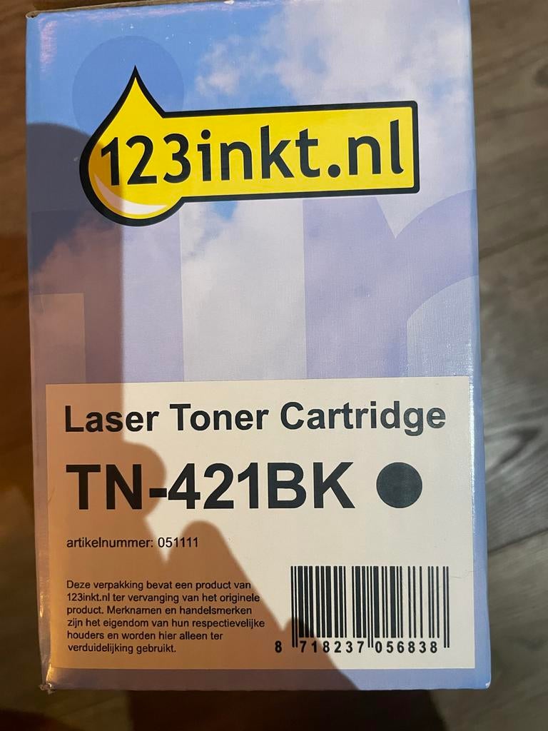 Nieuwe 123inkt TN-421BK Laser Toner Cartridge voor Brother, Ophalen of Verzenden, Nieuw