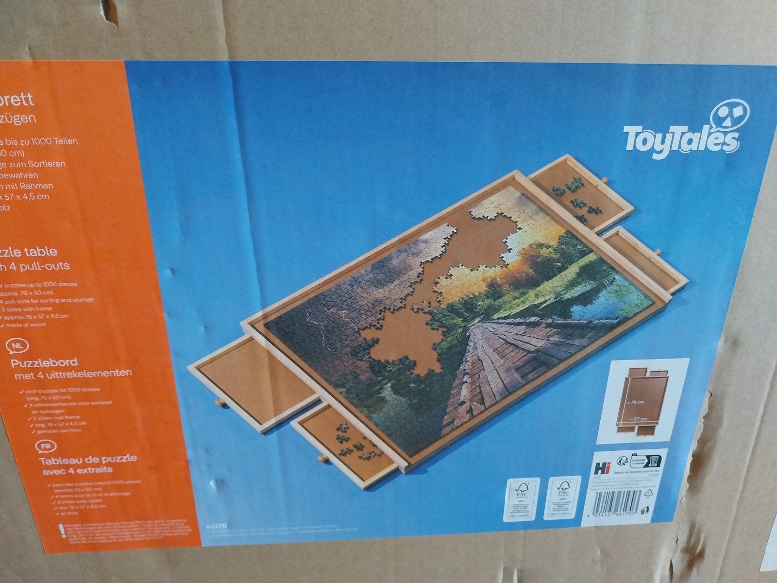 puzzelbord met 4 uitschuifbare elementen, Hobby en Vrije tijd, Ophalen, 500 t/m 1500 stukjes, Nieuw
