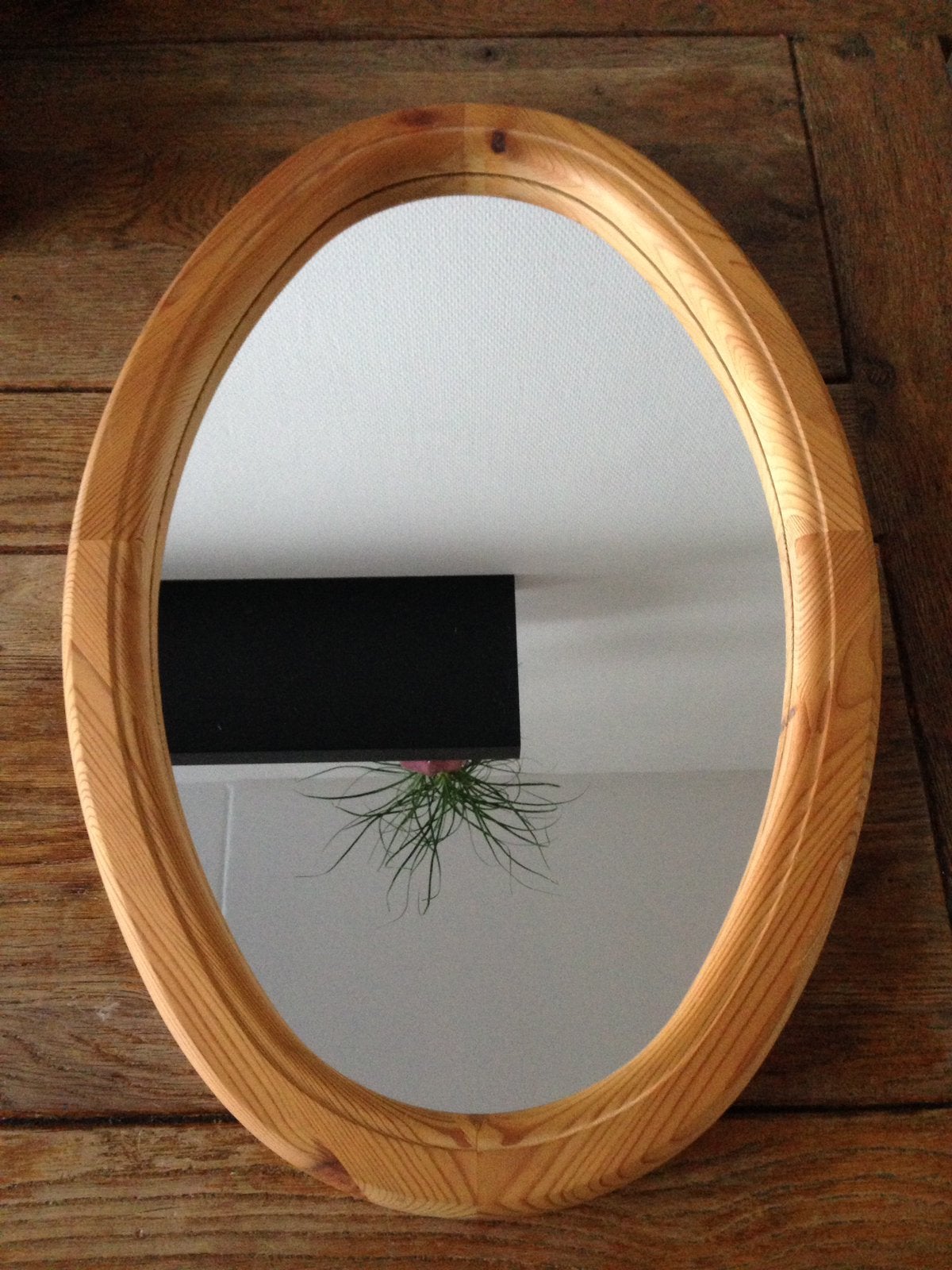 Houten ovale spiegel., Ophalen, Minder dan 50 cm, Gebruikt, Minder dan 100 cm
