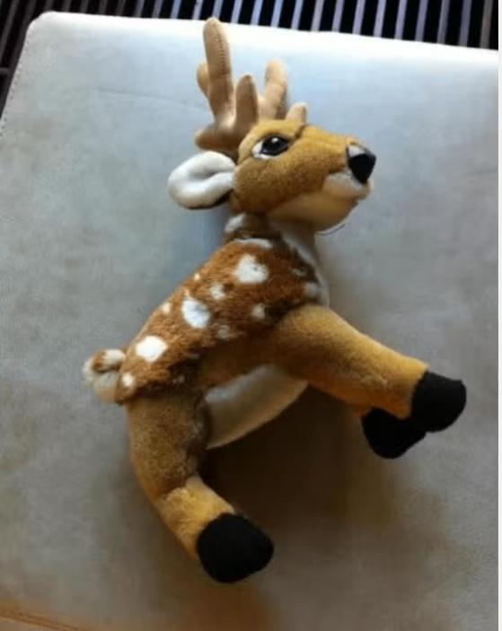 Knuffel hert bruin/beige 30 cm, Overige typen, Ophalen of Verzenden, Zo goed als nieuw, Middelgroot (20 tot 80 cm)