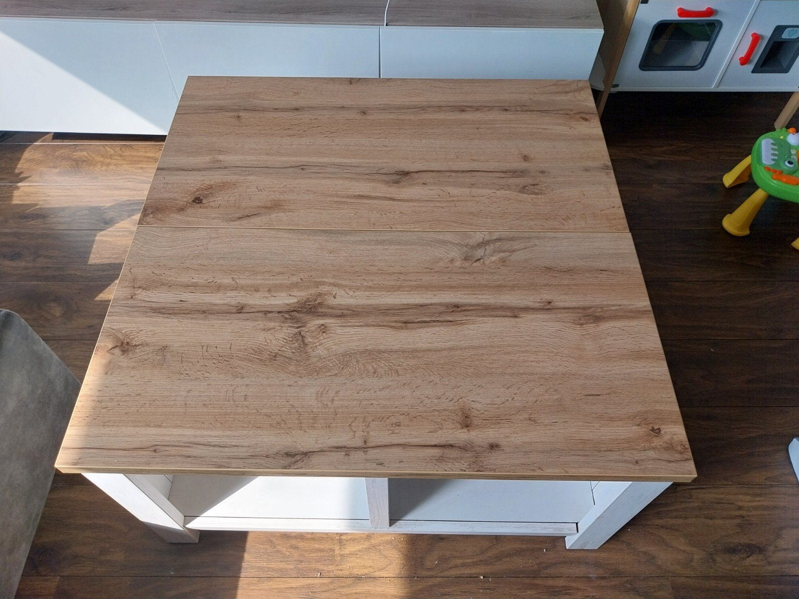 Salontafel met opbergruimte, Huis en Inrichting, Tafels | Salontafels, Ophalen, Gebruikt, 100 tot 150 cm, Vierkant