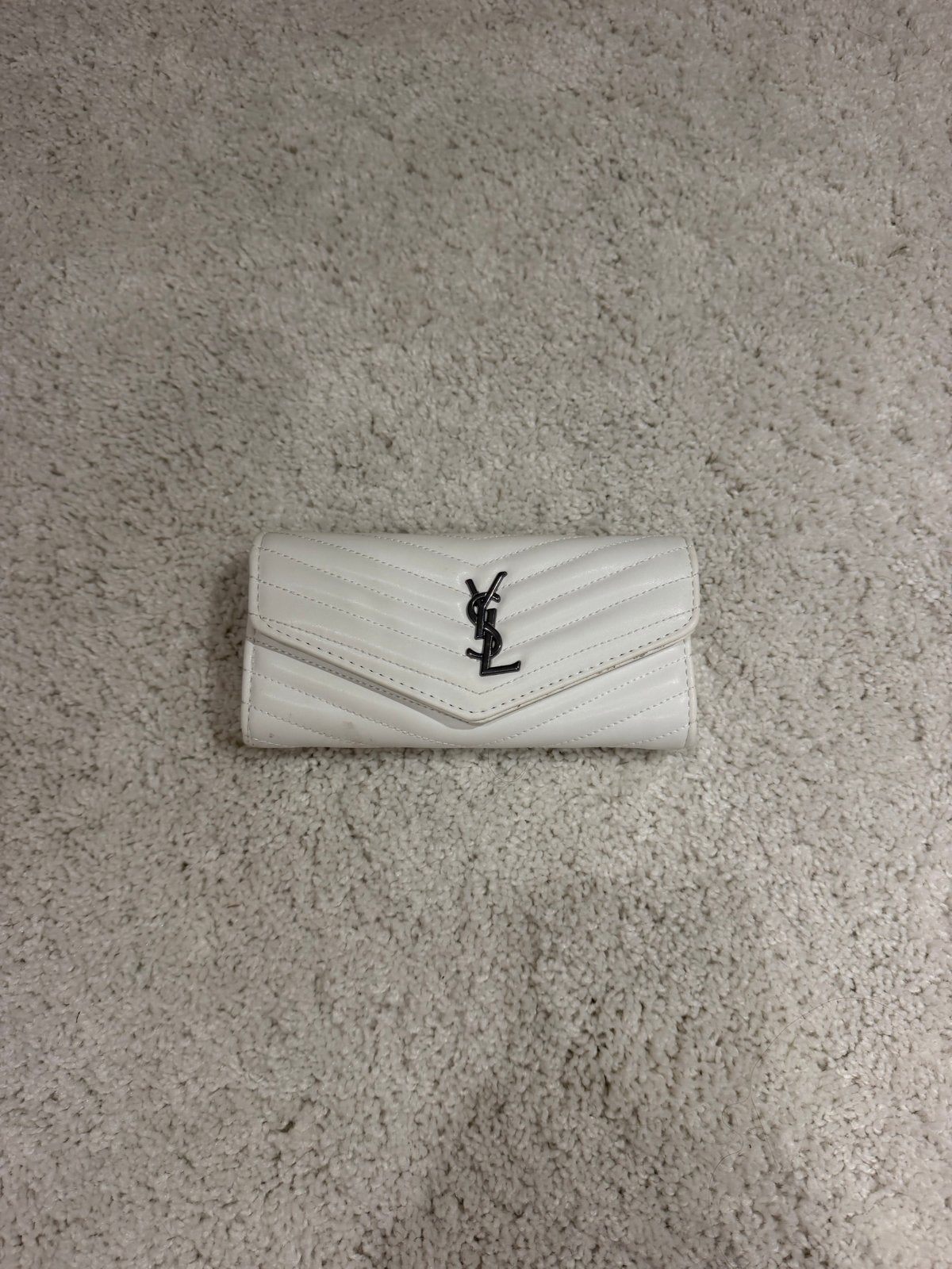 Witte portemonnee met YSL-logo, Sieraden, Tassen en Uiterlijk, Overige merken, Leer, Verzenden, Wit