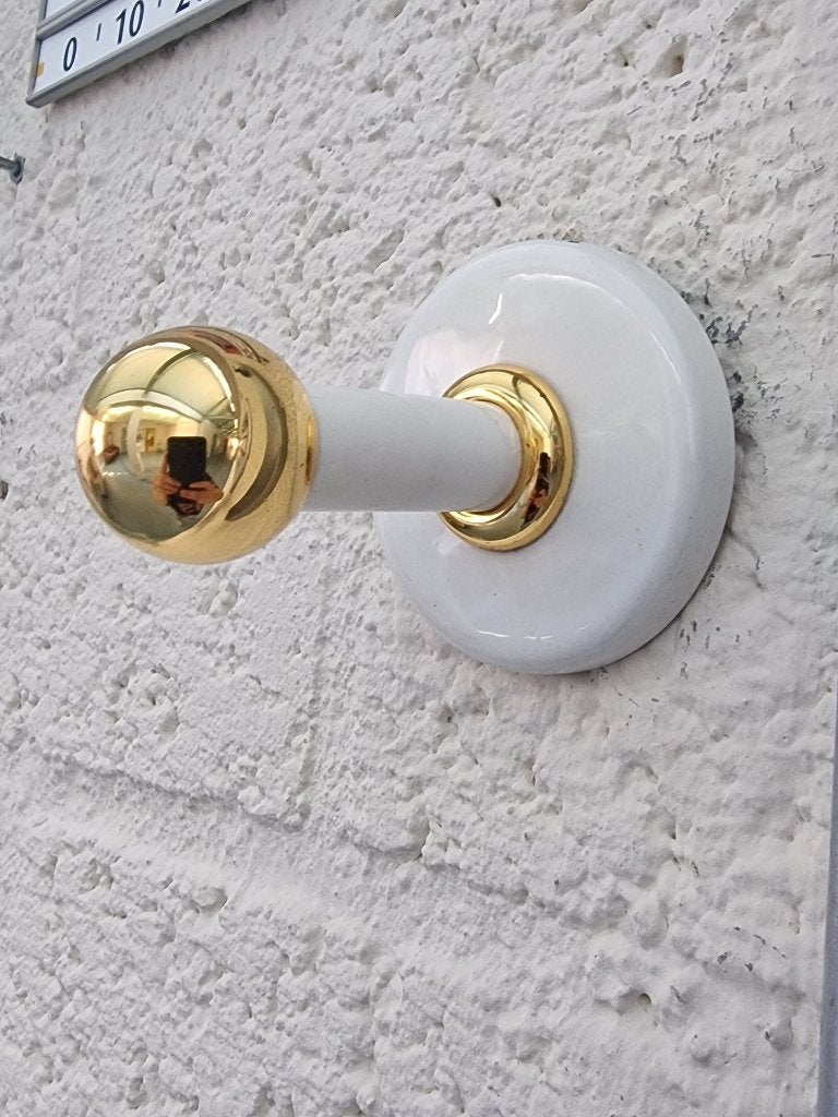 Wit/Goud Wandhaak – Hotel Chic Interieur, Wandkapstok, Nieuw, Ophalen of Verzenden, Minder dan 100 cm