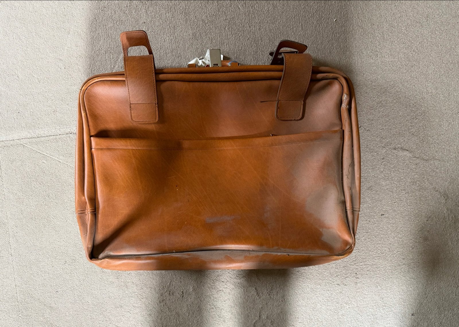 Vintage Leren Koffer - Bruin, Ophalen, Gebruikt, 50 tot 60 cm, Slot