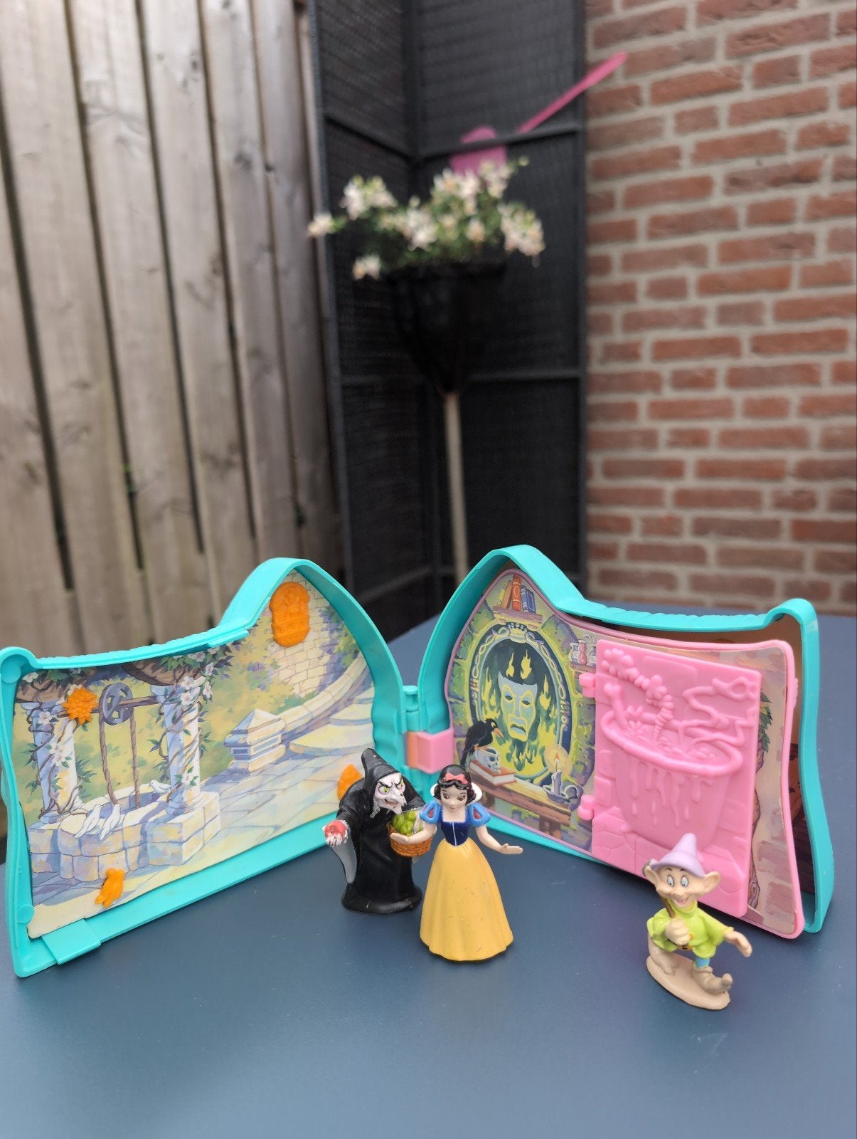 Vintage Disney Sneeuwwitje speelset, Ophalen of Verzenden, Sneeuwwitje of Doornroosje, Gebruikt, Beeldje of Figuurtje