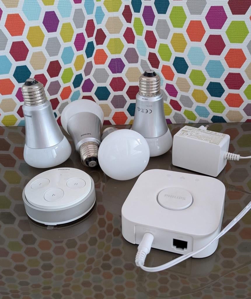 Philips Hue Set, Huis en Inrichting, Lampen | Losse lampen, Led-lamp, Gebruikt, 60 watt of meer, E27 (groot)