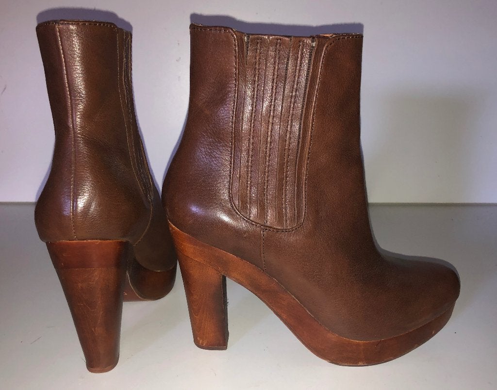 Uterque geheel lederen sexy bruine enkel laarzen mt 36, Ophalen, Bruin, Uterque, Lage of Enkellaarzen