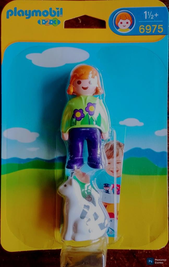 1•2•3 Verzorgster Met Kat 6975, Kinderen en Baby's, Speelgoed | Playmobil, Ophalen of Verzenden, Zo goed als nieuw, Complete set