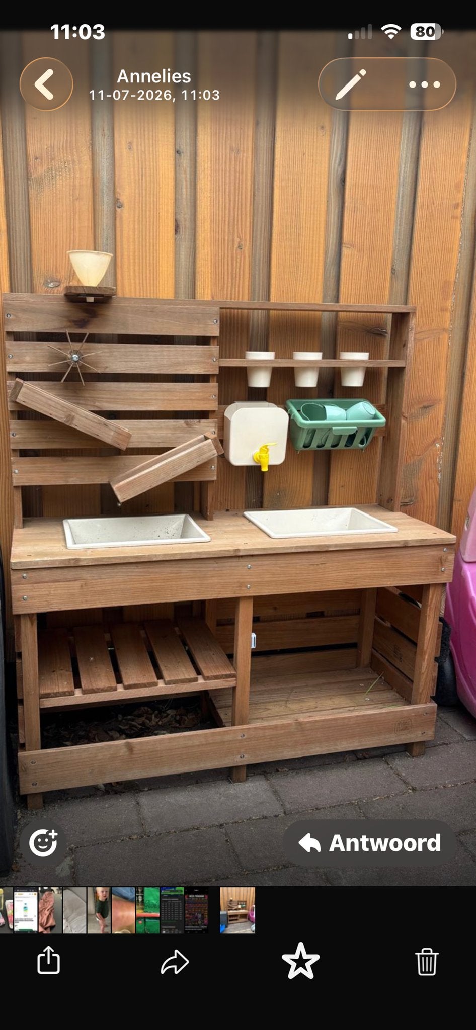 Houten Speelkeuken / Modderkeuken voor Buiten, Kinderen en Baby's, Ophalen, Gebruikt, Jongen of Meisje
