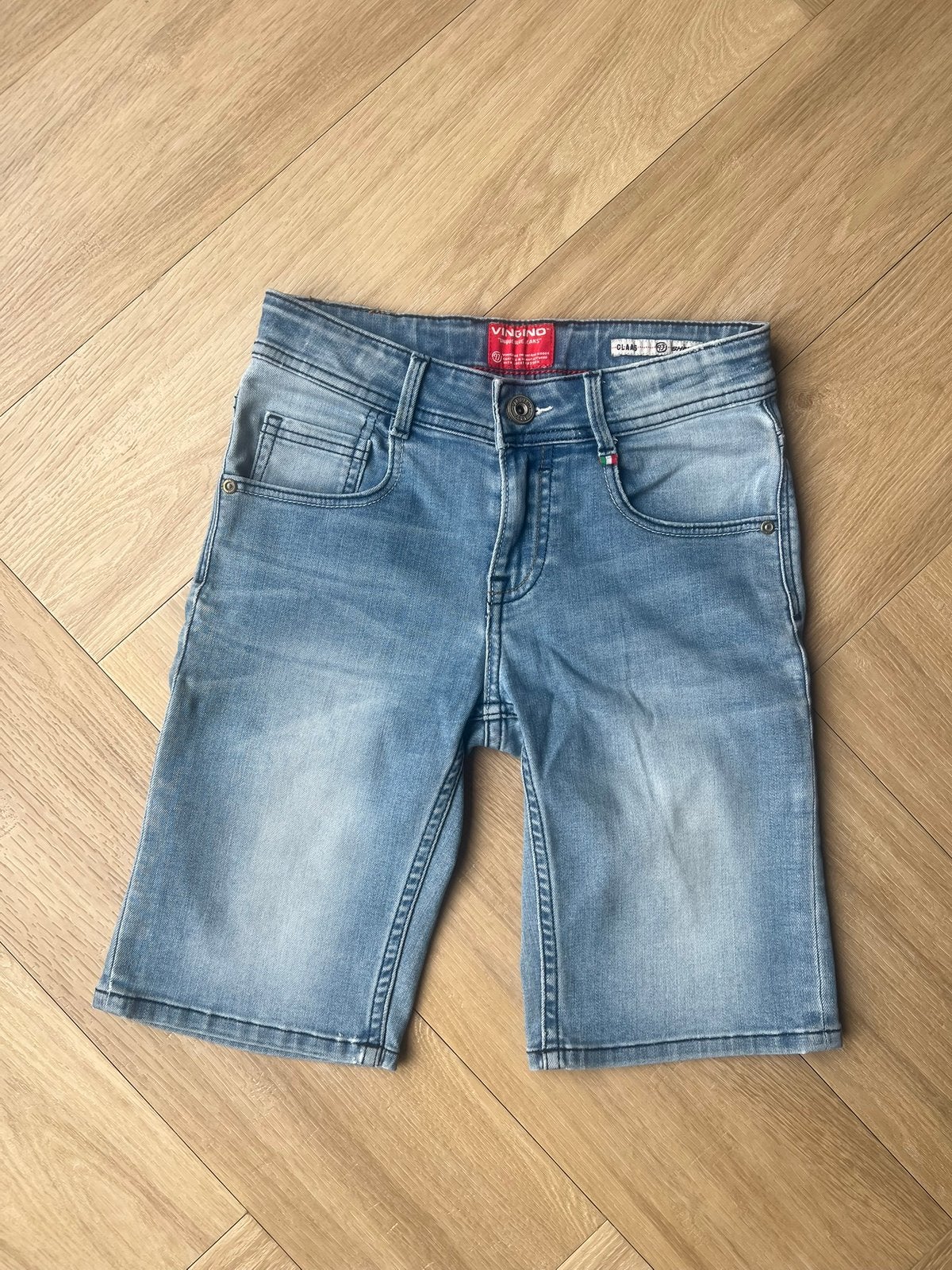 Korte spijkerbroek, Vingino, stretchstof, maat 140 (10), Broek, Ophalen of Verzenden, Zo goed als nieuw, Vingino