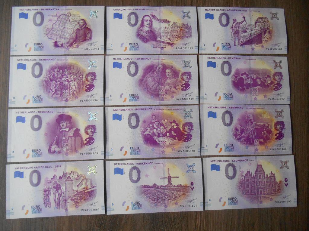 0 eurobiljet Nederland diversen 36 stuks los te koop, Postzegels en Munten, Bankbiljetten | Nederland, Ophalen of Verzenden, Euro's