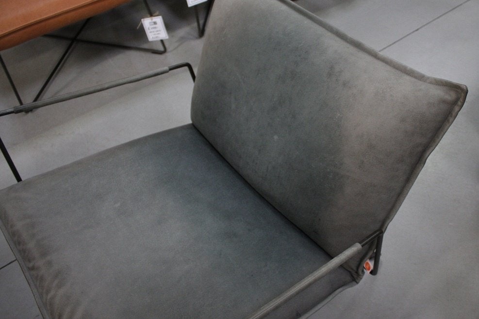 Fauteuil EARL Jess Design metaal leer industrieel, Ophalen, Gebruikt, 75 tot 100 cm, 75 tot 100 cm