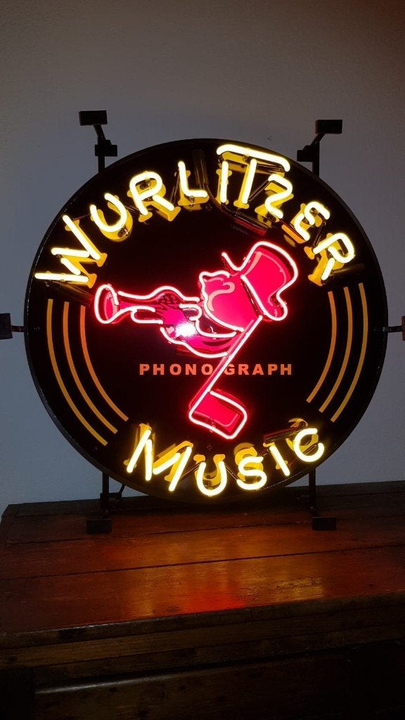 Wurlitzer Rock Ola jukebox neonverlichting neon lamp fifties, Verzamelen, Ophalen, Zo goed als nieuw, Lichtbak of (neon) lamp