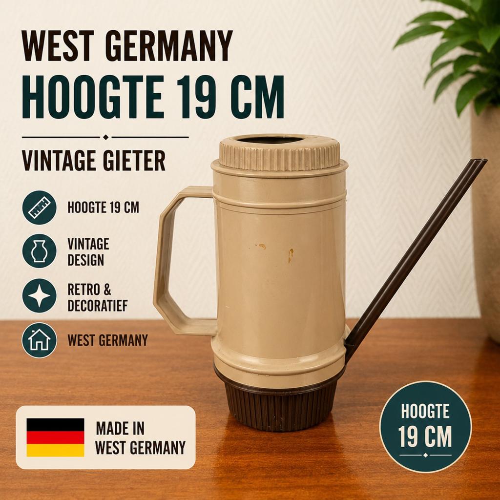 Vintage gieter West-Duitsland, 19 cm hoog, Ophalen of Verzenden, Gebruikt, Kunststof