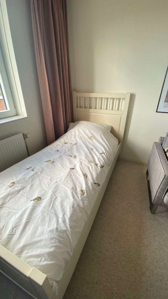 Bedframe Ikea HEMNES 90*200 inclusief matras, Ophalen, Gebruikt, 90 cm, Eenpersoons