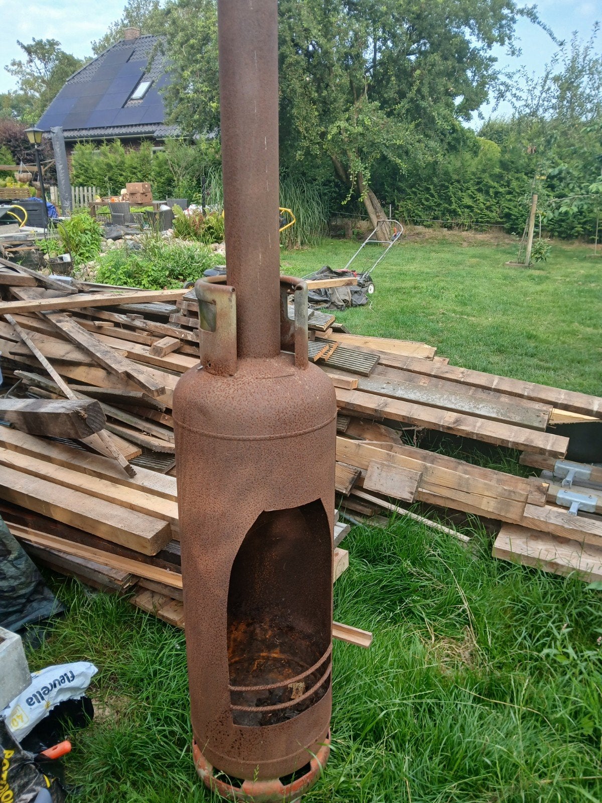 Robuuste vuurton van gasfles - Gezellige warmte voor buiten, Ophalen, Gebruikt, Vuurton
