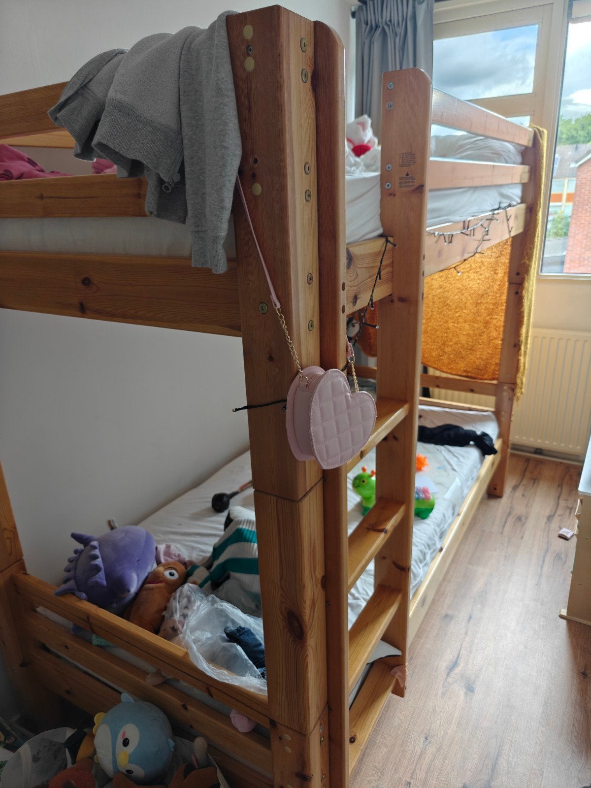 Duits stapelbed met matras - 101x206x173cm, Ophalen, Gebruikt, 90 cm, Eenpersoons