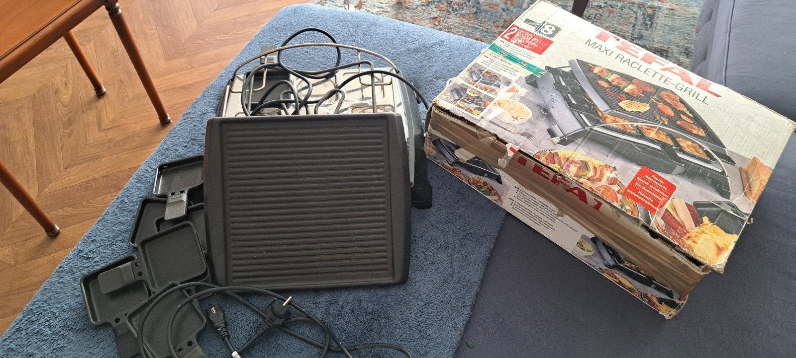 Tefal Maxi Raclette-Grill - Compleet met 8 pannetjes, Ophalen of Verzenden, Gebruikt, Tafelgrill