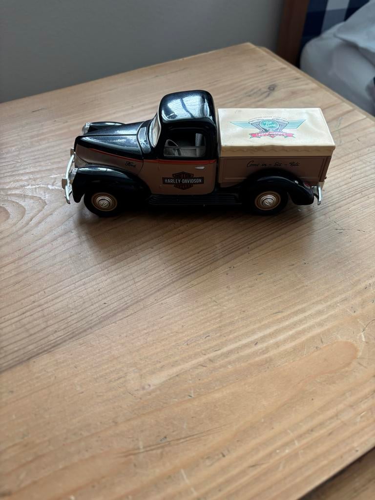 Miniatuur Harley Davidson auto van metaal 18 cm, Hobby en Vrije tijd, Modelbouw | Auto's en Voertuigen, Overige merken, Gebruikt