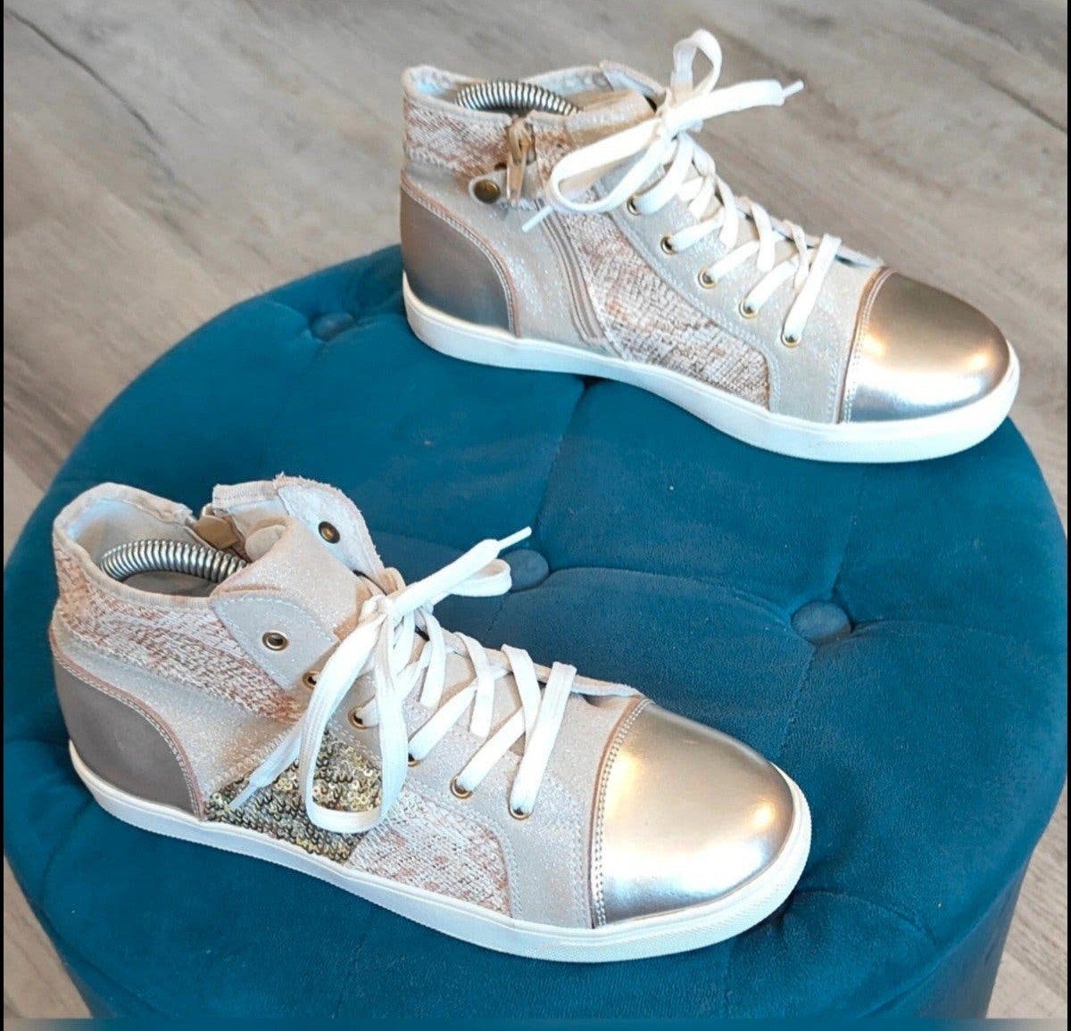 Gave goud/metallic sneakers van Stapp maat 37, Ophalen of Verzenden, Zo goed als nieuw, Overige kleuren, Sneakers of Gympen