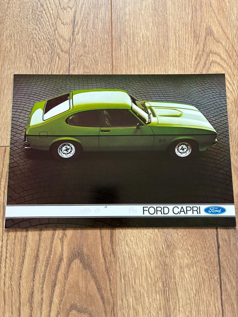 Ford Capri brochure 1/77, Ophalen of Verzenden, Zo goed als nieuw, Ford