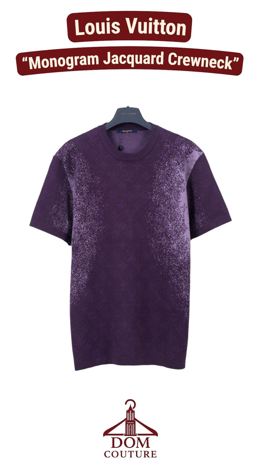 Louis Vuitton "Monogram Jacquard Crewneck", Ophalen of Verzenden, Nieuw, Overige maten, Paars