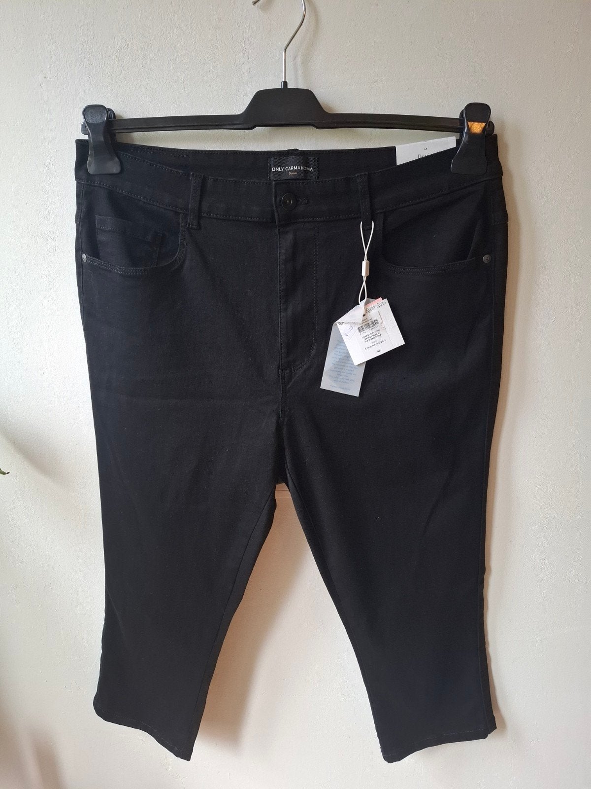 Only Carmakoma zwarte capri high waist broek maat: 46, Kleding | Dames, Zwart, Maat 46/48 (XL) of groter, Nieuw, Ophalen of Verzenden