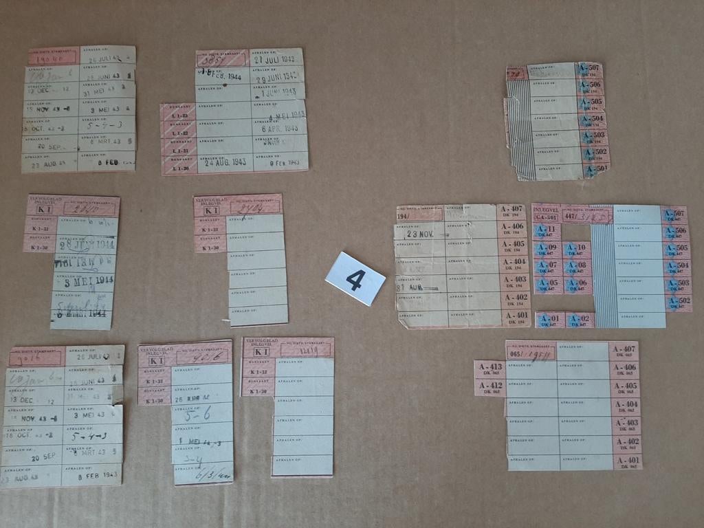 Distributie  inlegvel  1ste en 2de  distributiestamkaart, Verzamelen, Militaria | Tweede Wereldoorlog, Ophalen of Verzenden, Landmacht