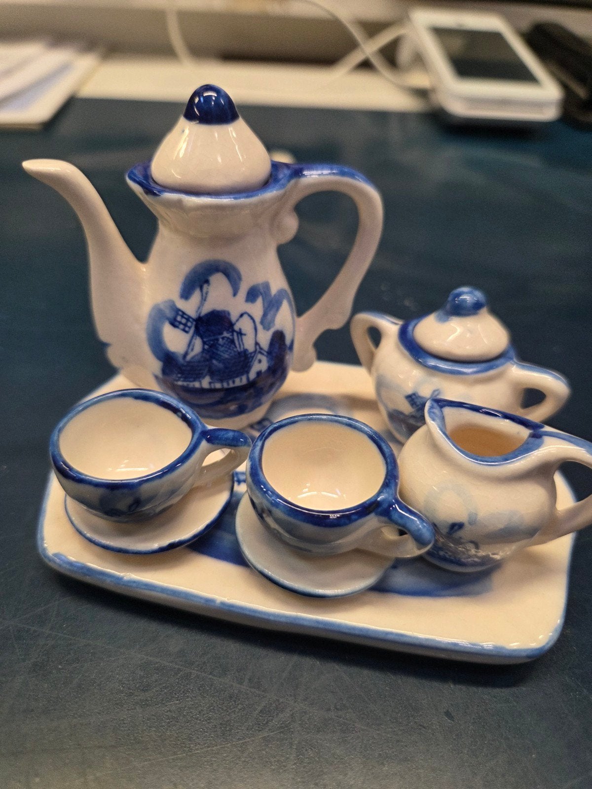 Delfts Blauw Poppenhuis Servies - Kinder Theeservies, Ophalen of Verzenden, Gebruikt, Jongen of Meisje