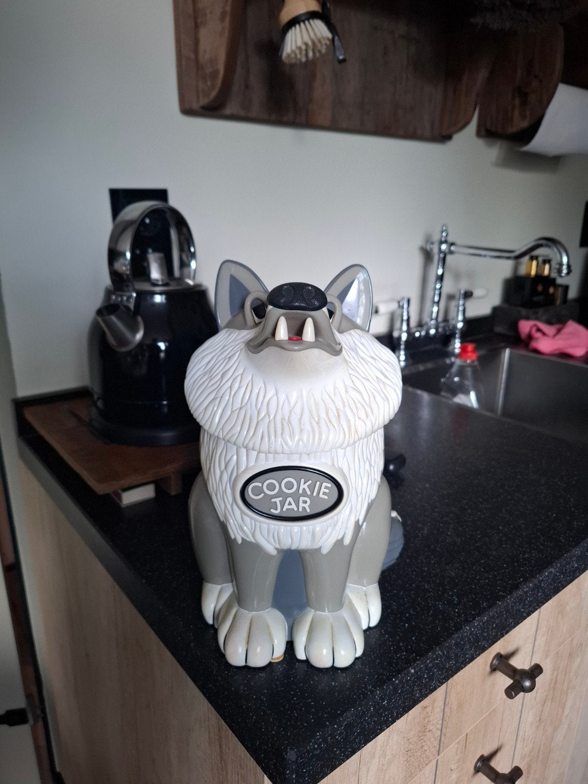 Unieke Wolf Voorraadpot met Geluid - Cookie Jar, Ophalen of Verzenden
