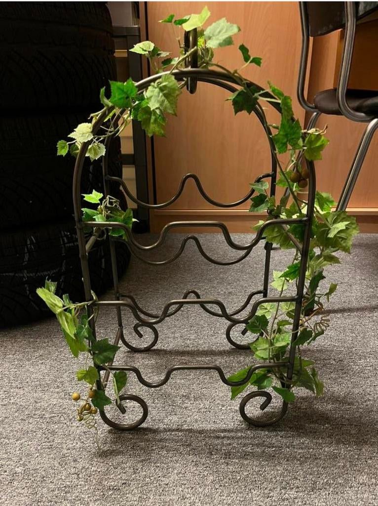 Decoratie wijnrek ijzer 6 flessen, Ophalen, 5 tot 15 flessen, Zo goed als nieuw, Metaal