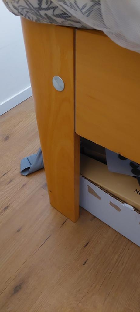 Auping poten 48 cm aanhaaktafel Tussenbalk 48 cm hoog, Ophalen, Gebruikt, Bruin, Seniorenbed