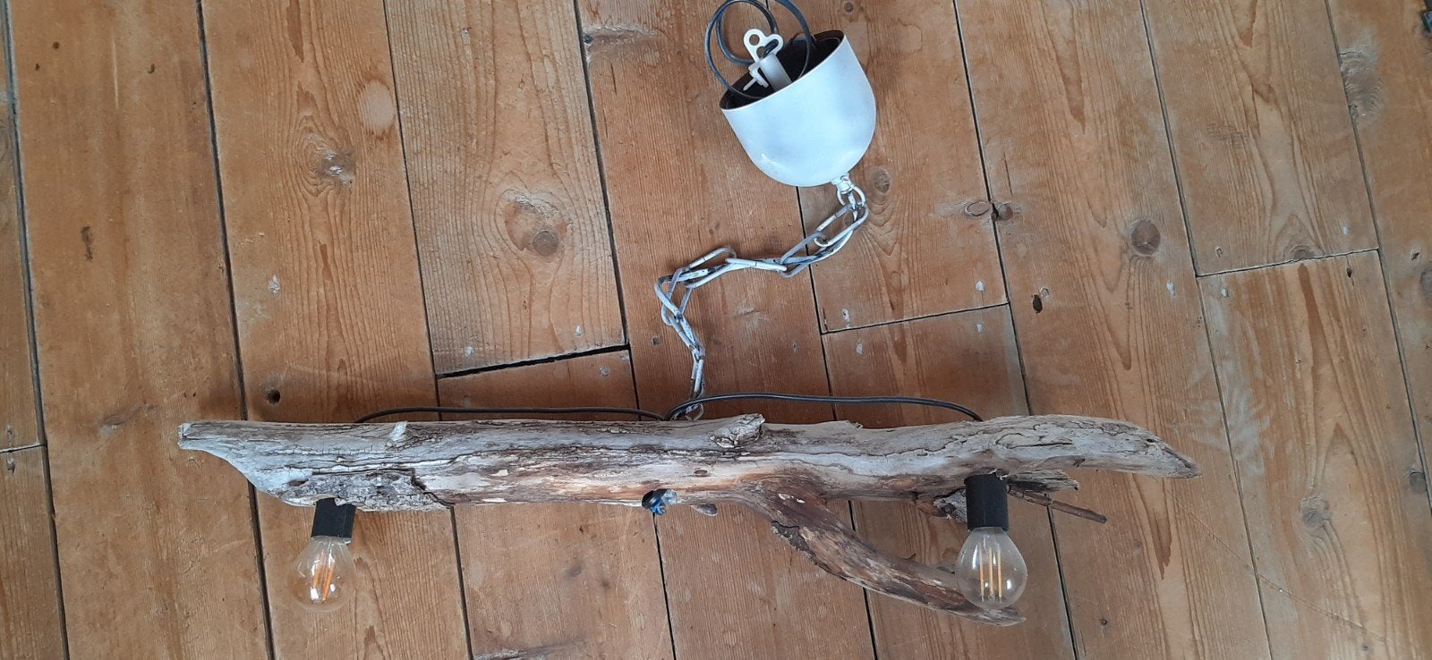 Unieke lamp van drijfhout, Ophalen
