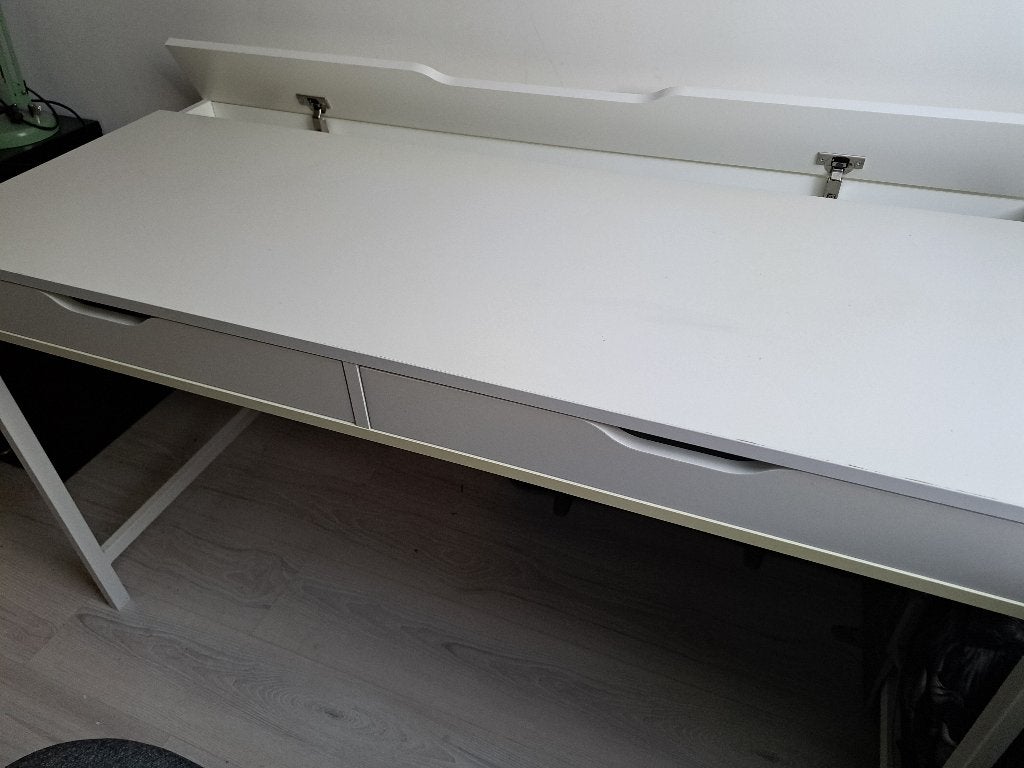 Bureau ALEX IKEA wit, Ophalen, Demontabel, Gebruikt, 132 cm